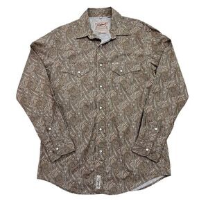 Rafter C Cowboy Collection Pro Flex 45 Performance M Brown Pearl Snap Paisley